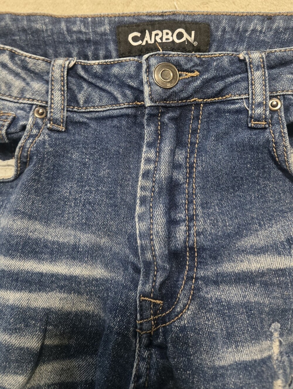 Carbon 2 Kobalt Distressed Denim Jean Shorts Mens Size 30 Inseam 11" - Picture 3 of 8